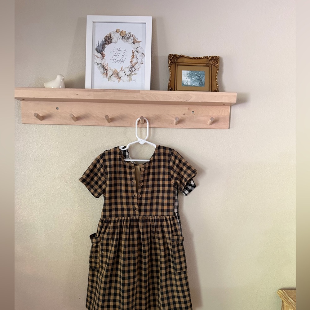 Little Cottonwood Kids Checkered Dress - Black and Brown